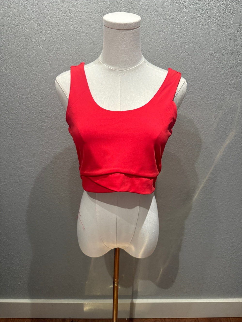 Salt Project Cherry Red Scoop Neck Crop Bra/Tank - Women